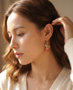 Rose Epoxy Drop Earrings