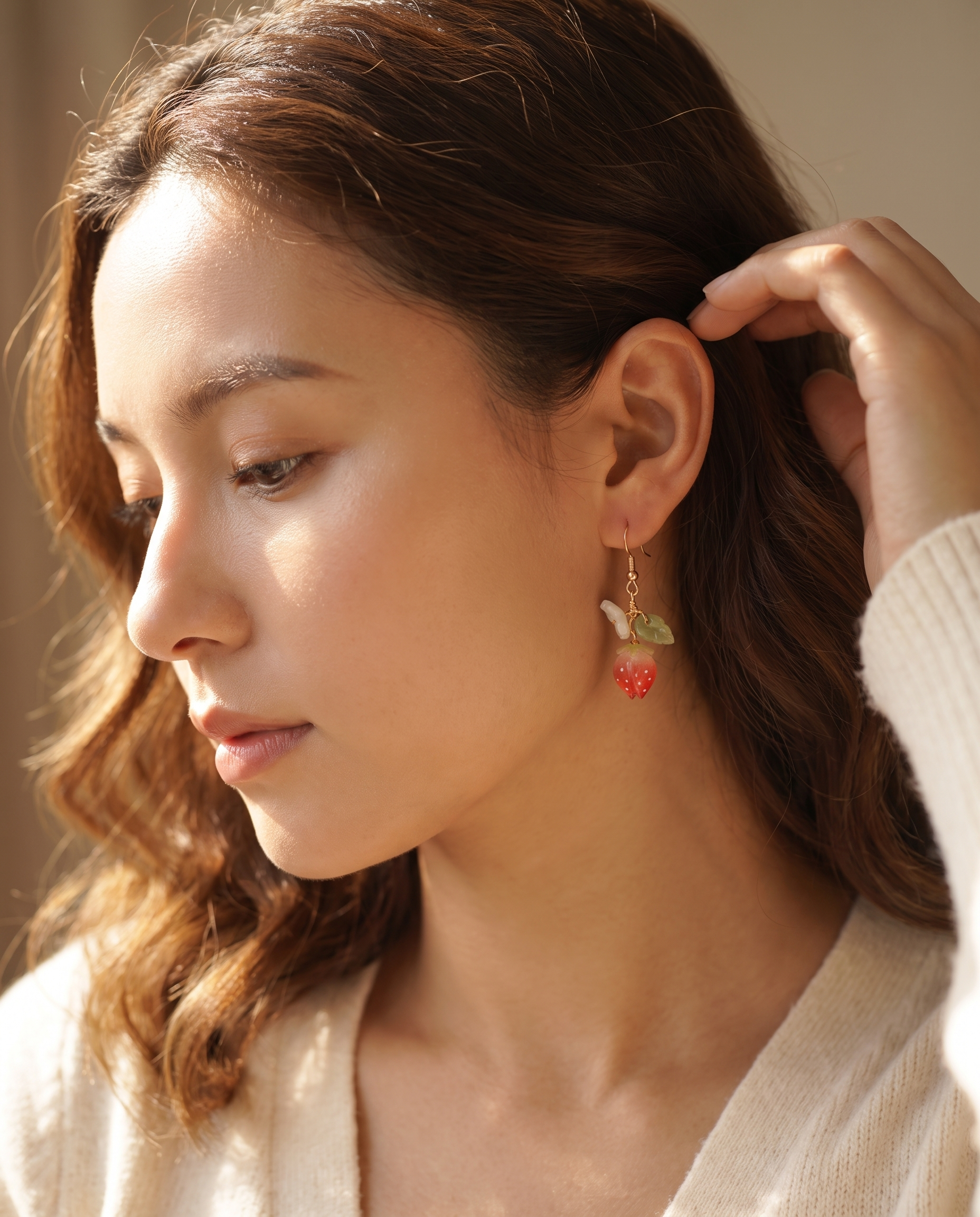 Rose Epoxy Drop Earrings