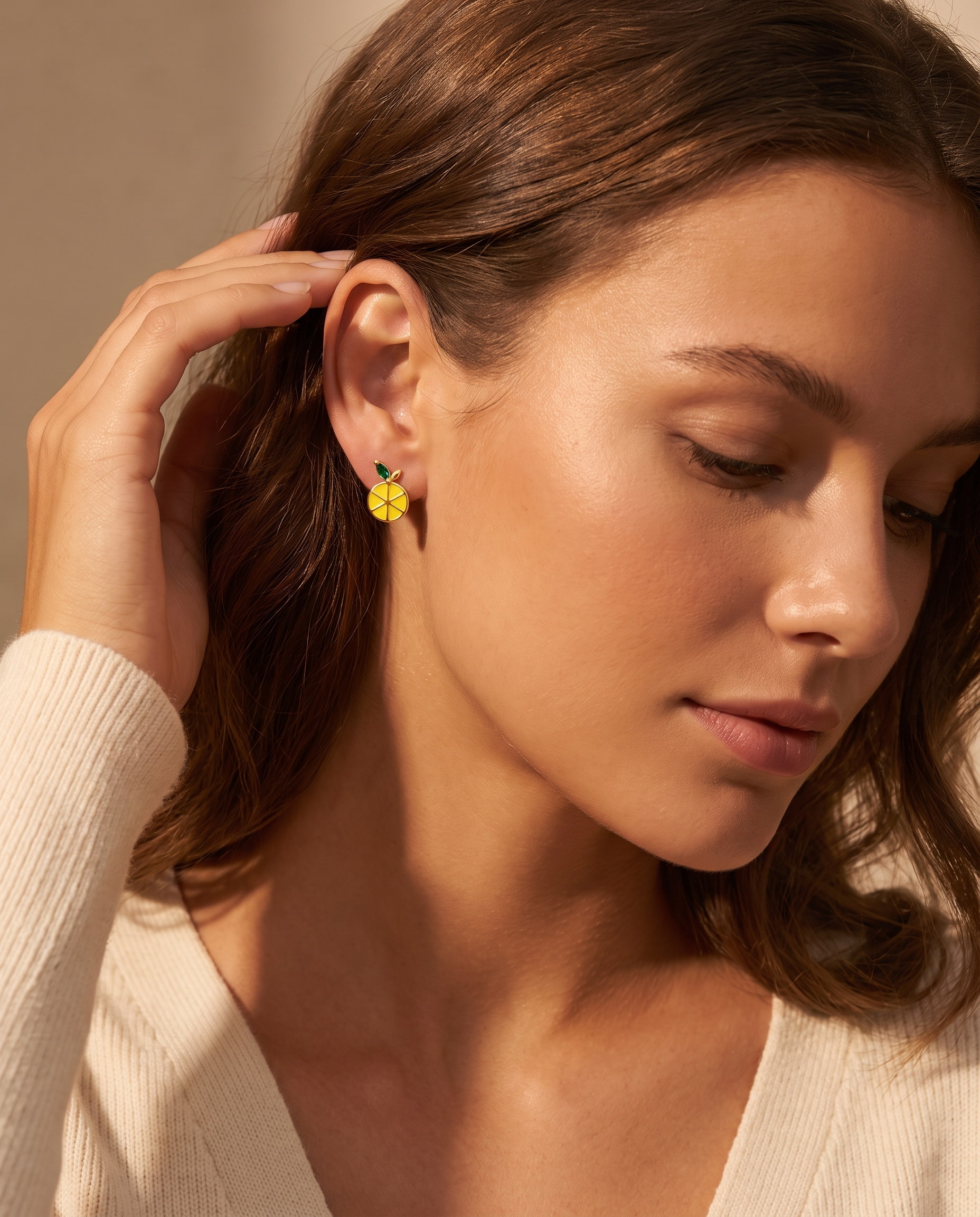 Sterling Silver Lemon Studs