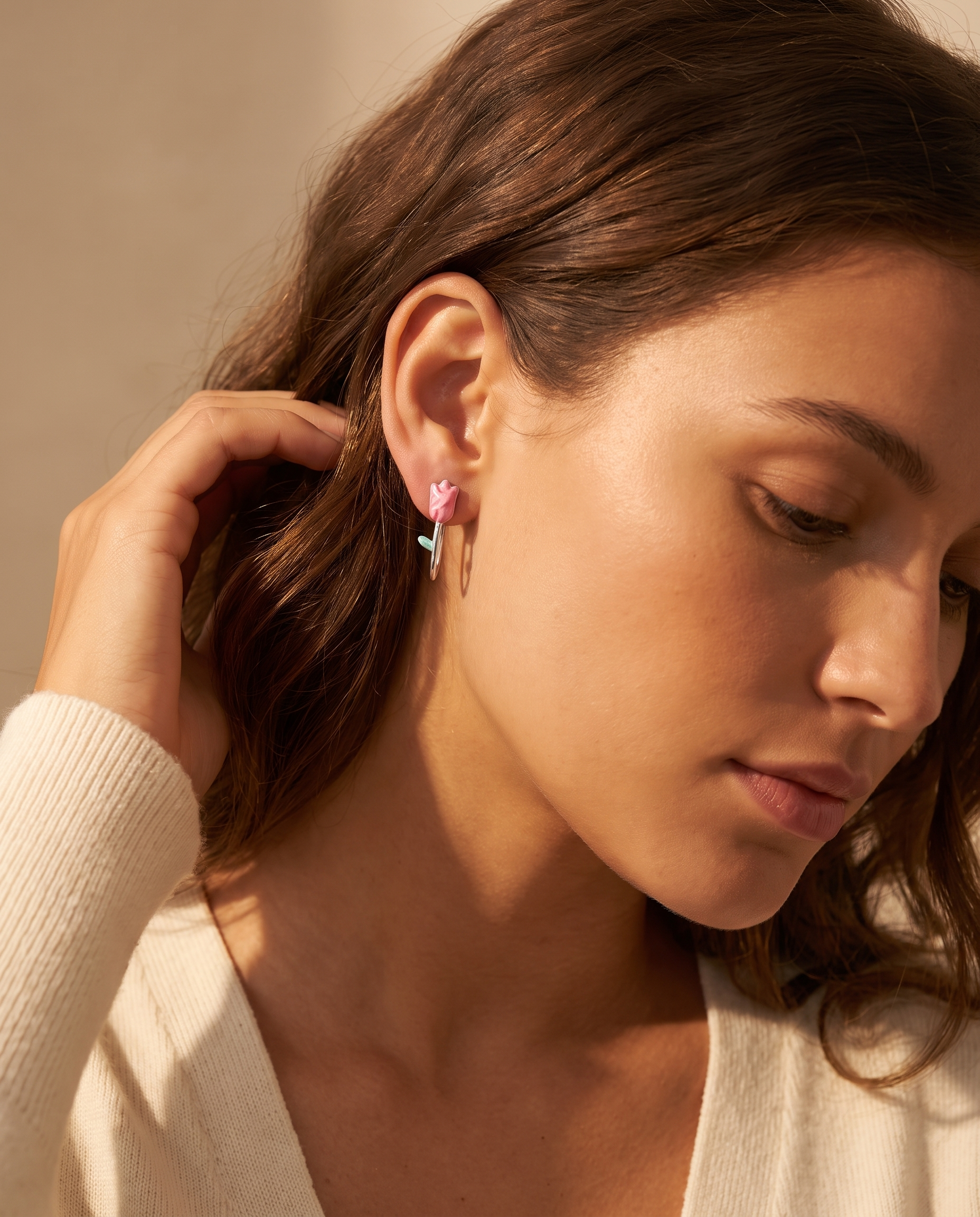 Sterling Silver Tulip Studs
