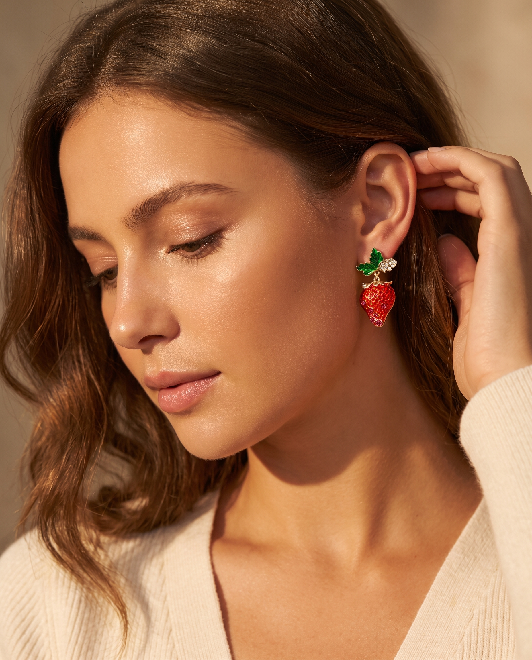 Strawberry Enamel Stud Earrings
