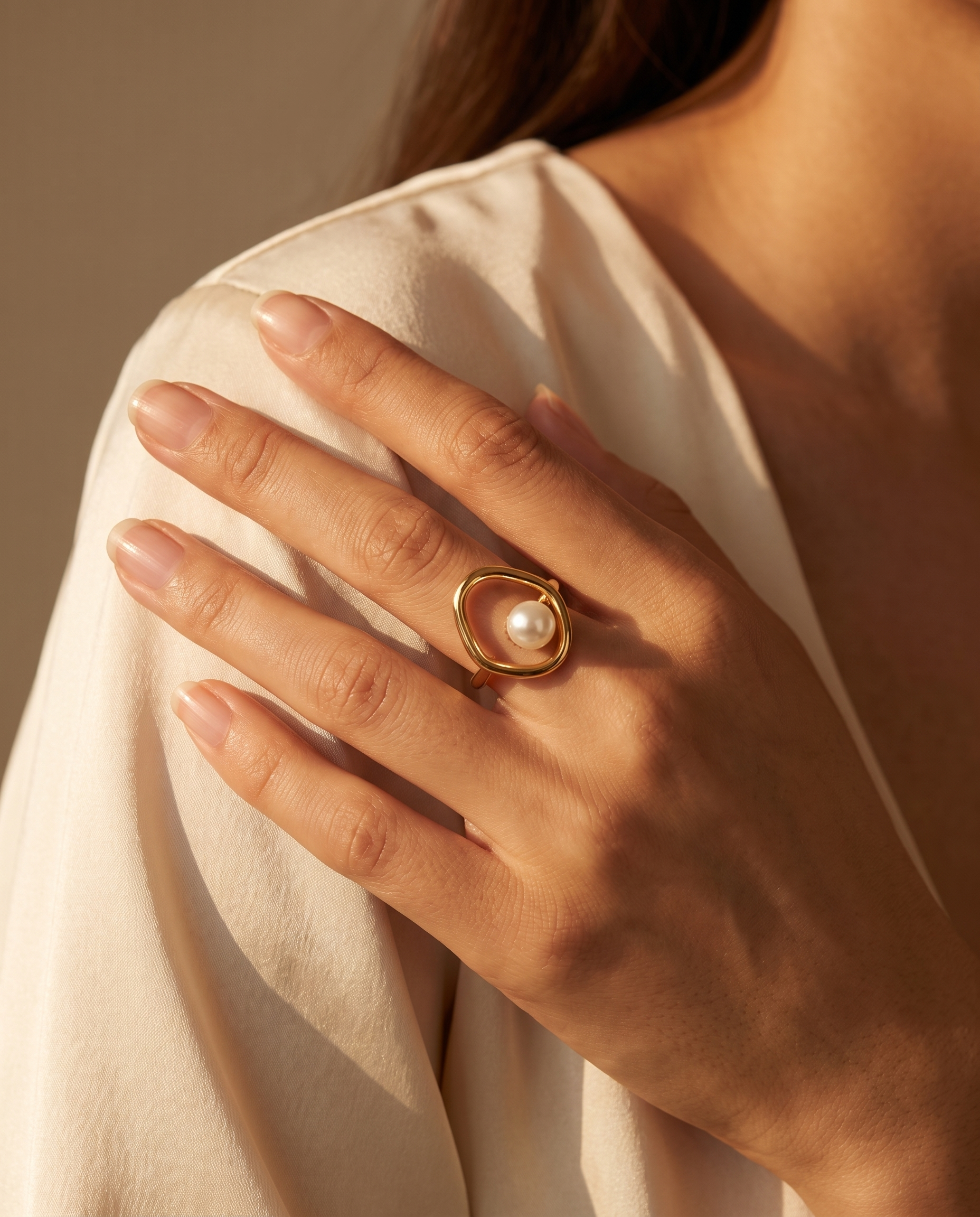 Dainty Faux Pearl Ring