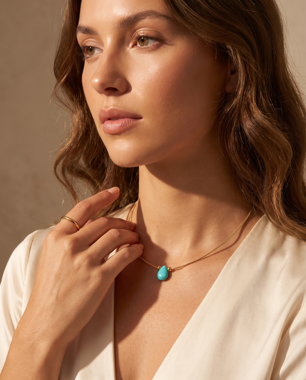 Turquoise Teardrop Pendant Necklace