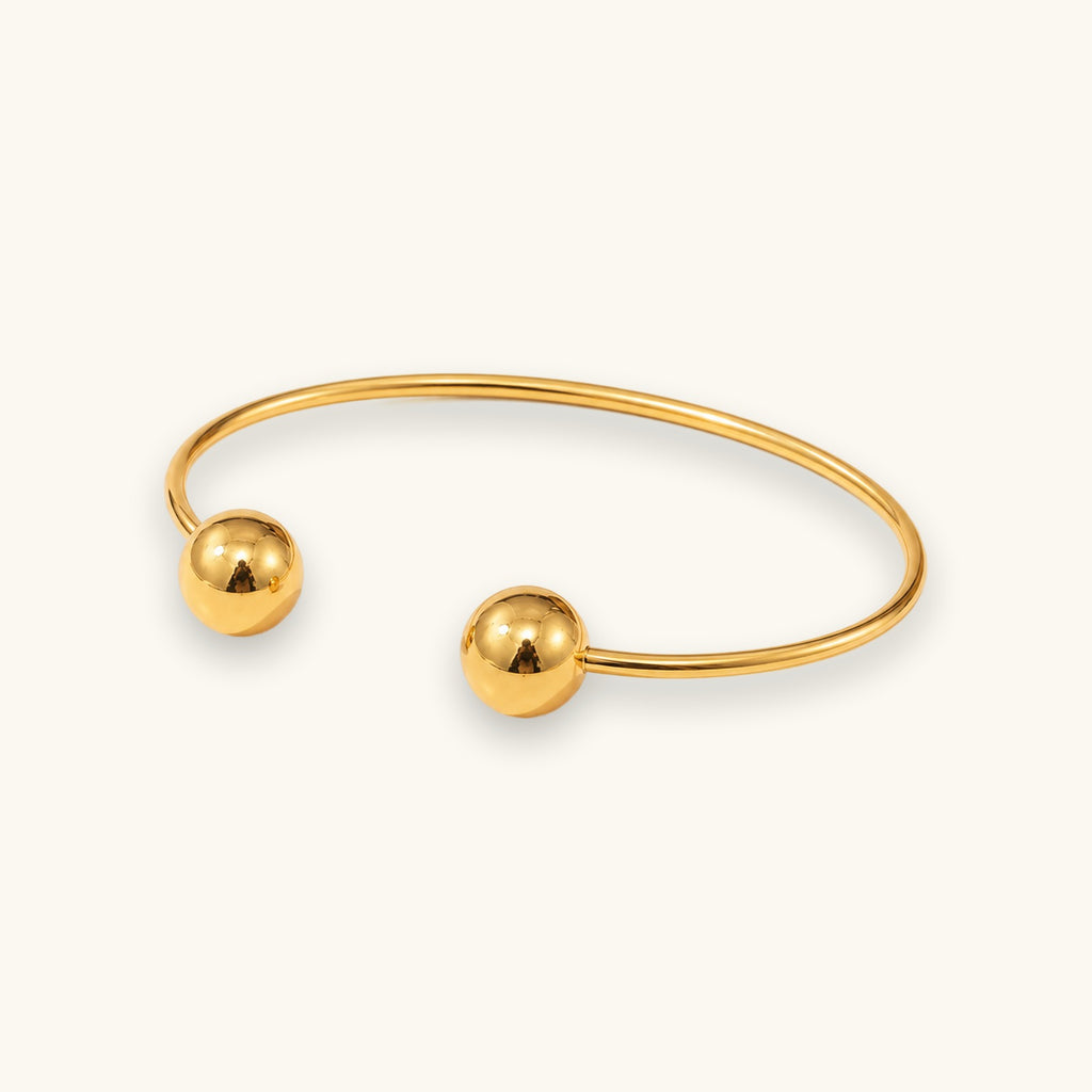 Gold-tone double bead cuff bracelet