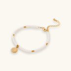 Gold-tone bohemian shell anklet