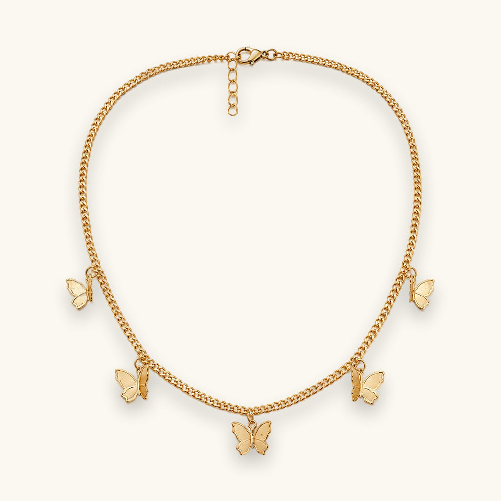 Gold-tone butterfly pendant necklace