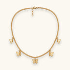 Gold-tone butterfly pendant necklace