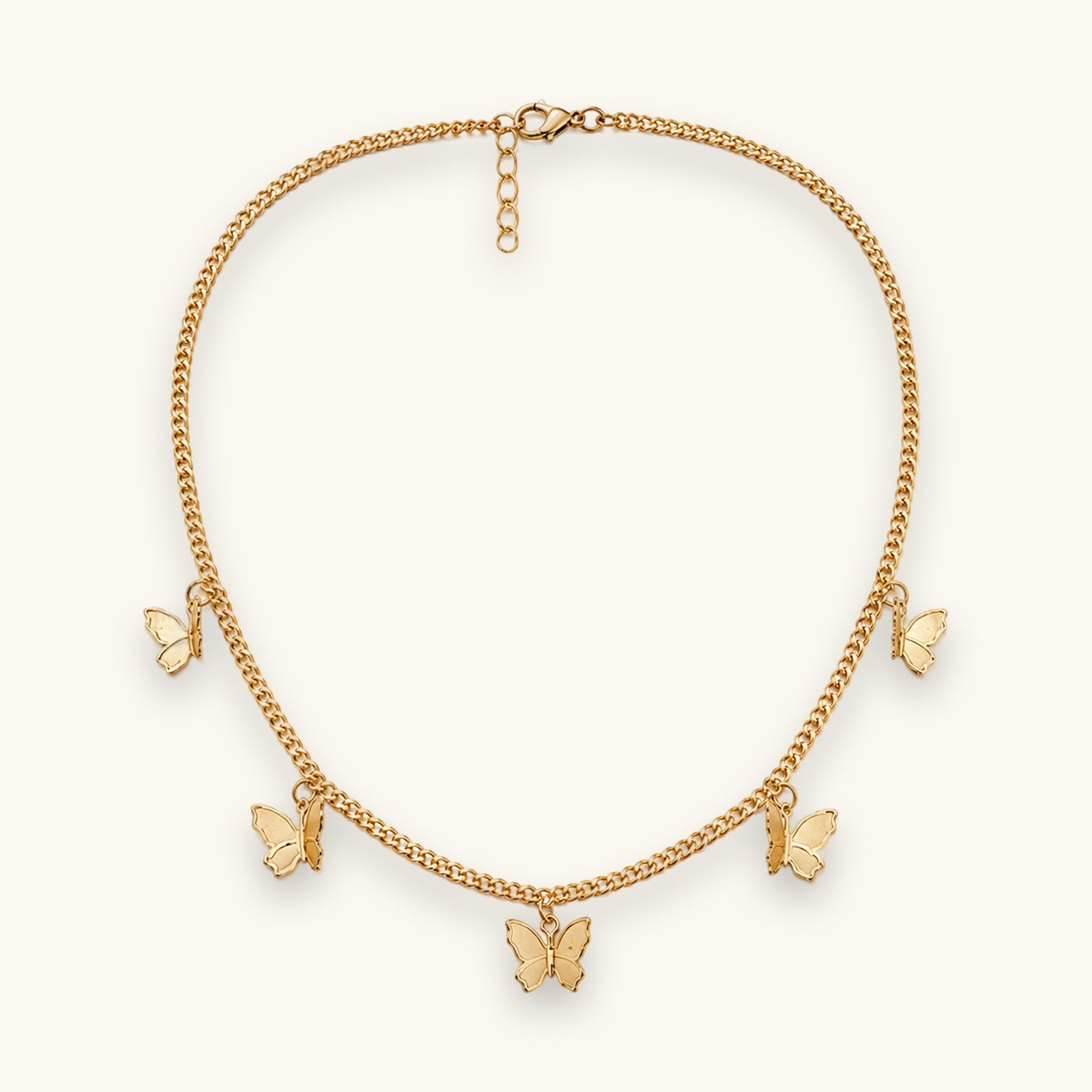 Gold-tone butterfly pendant necklace