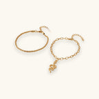 Gold-tone snake charm layered anklet