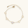 Stainless steel gold heart bracelet