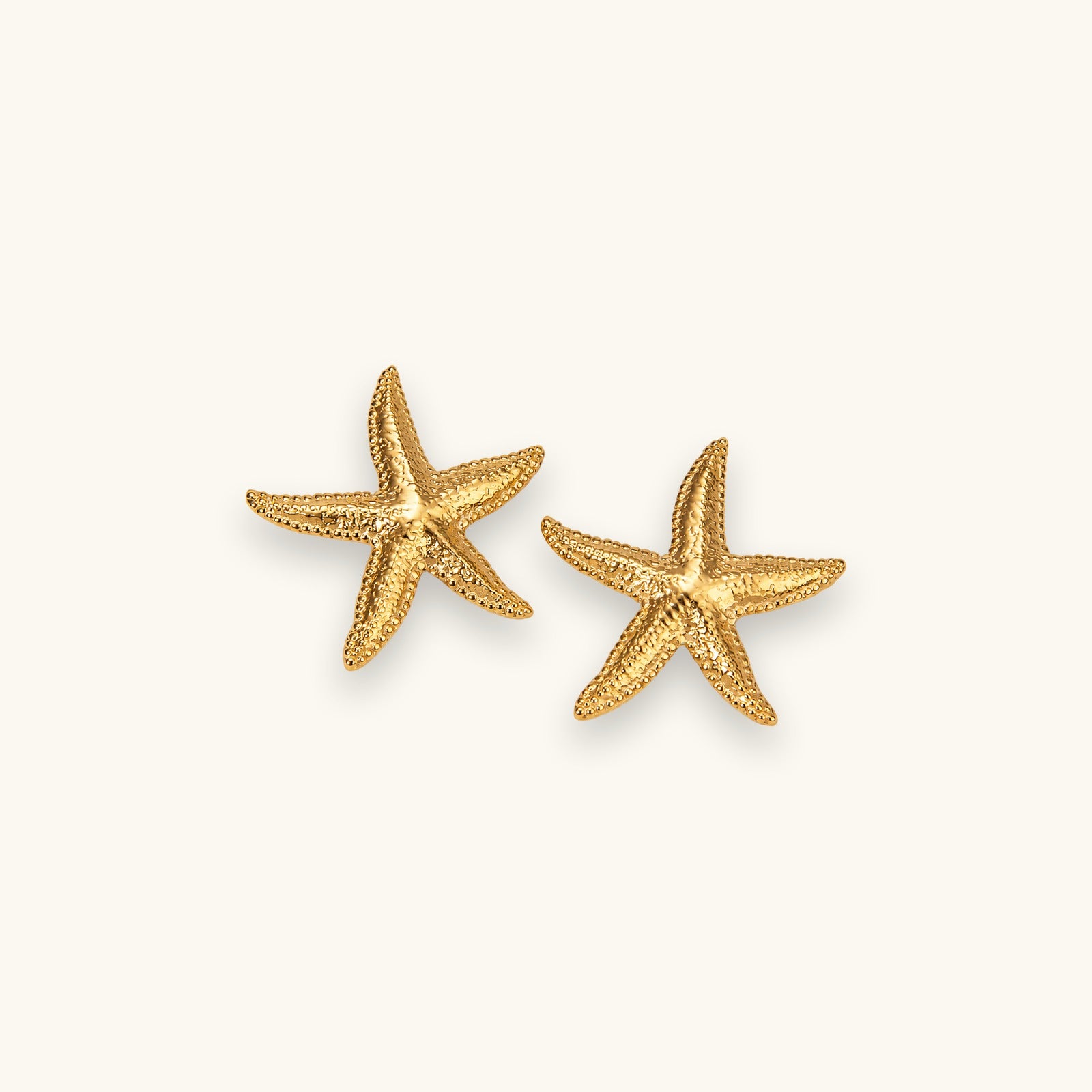 Gold-tone starfish stud earrings