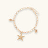 Gold-tone starfish charm anklet