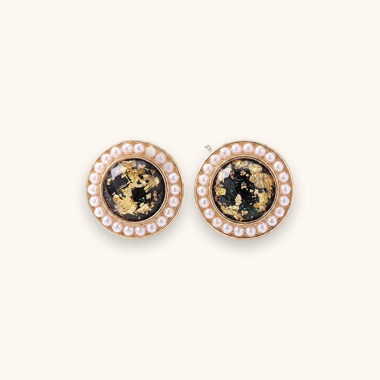 Minimalist Geometric Pearl Stud Earrings