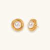Stainless Steel Pearl Stud Earrings