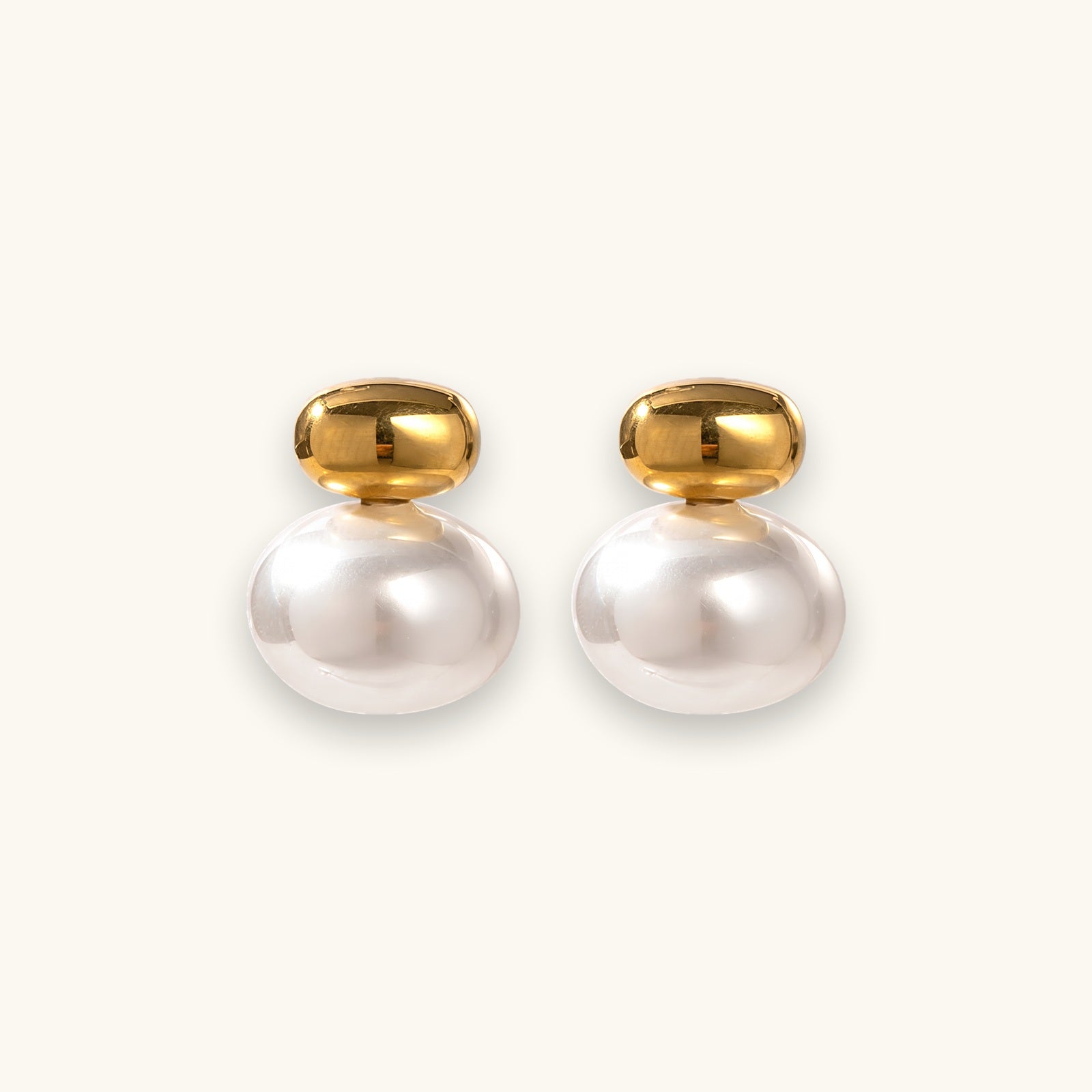 Stainless Steel Pearl Stud Earrings