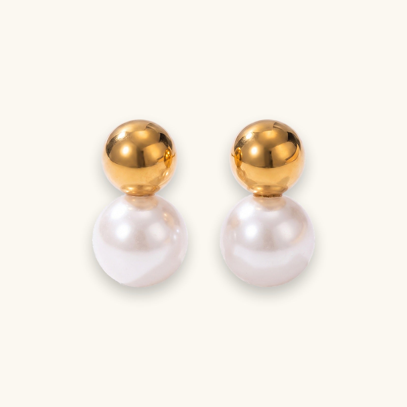 Stainless Steel Pearl Stud Earrings