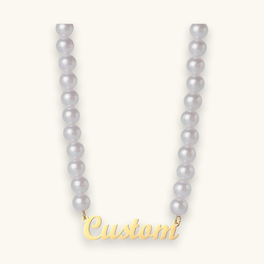 Pearl Chain Name Necklace