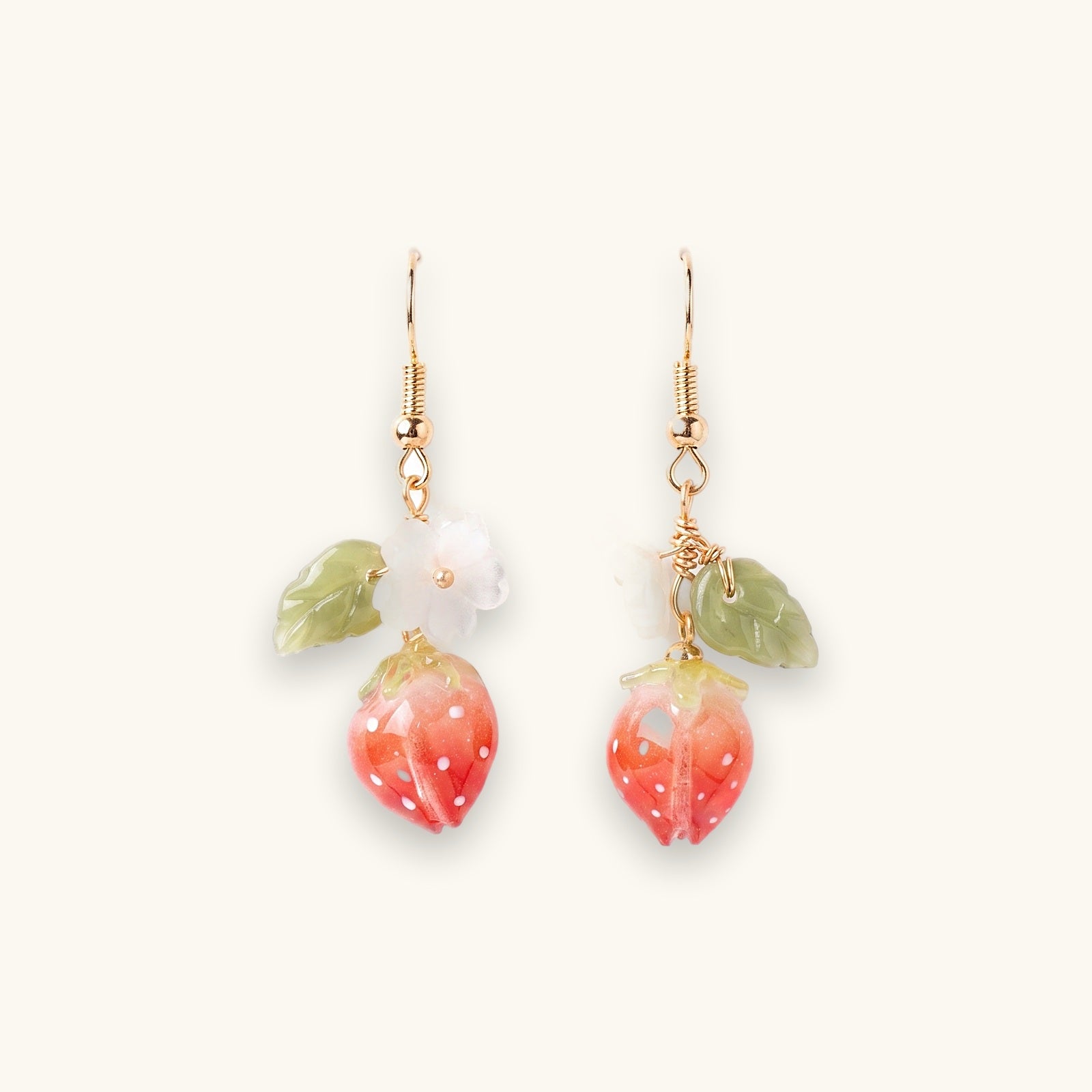 Rose Epoxy Drop Earrings