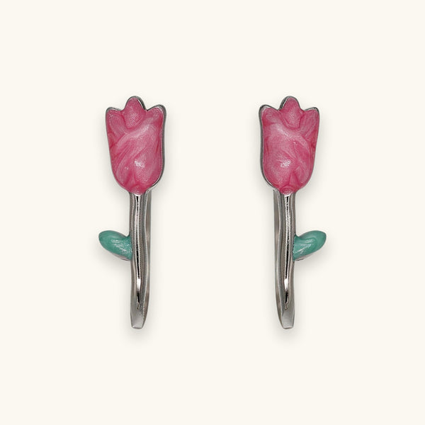 Sterling Silver Tulip Studs