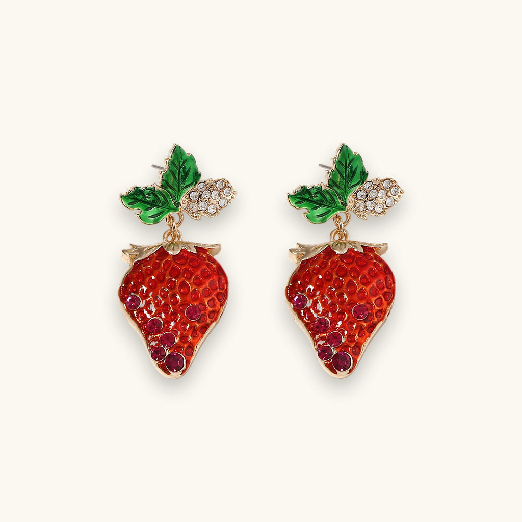 Strawberry Enamel Stud Earrings