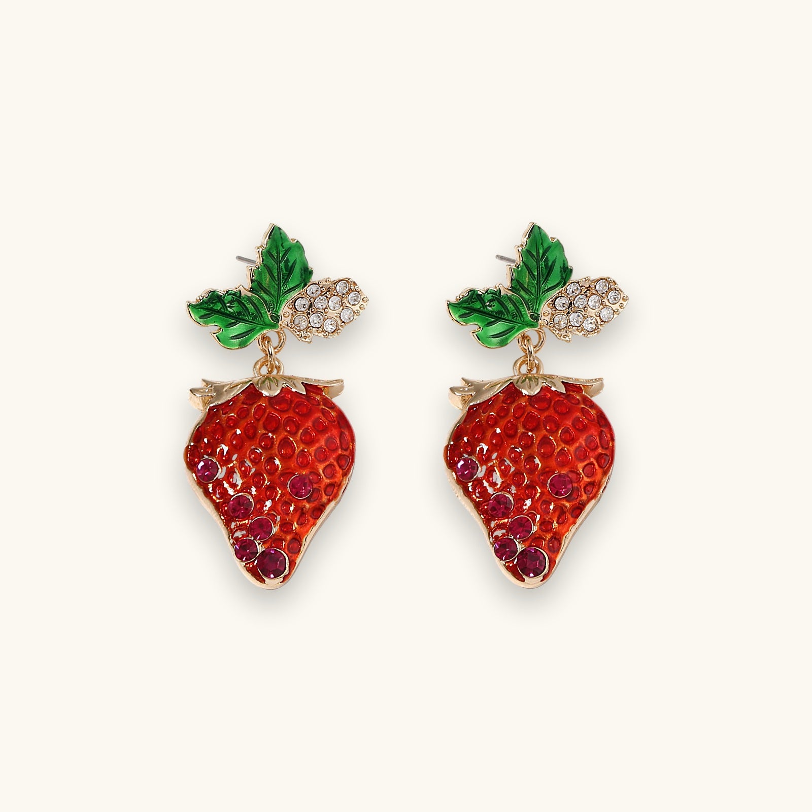 Strawberry Enamel Stud Earrings