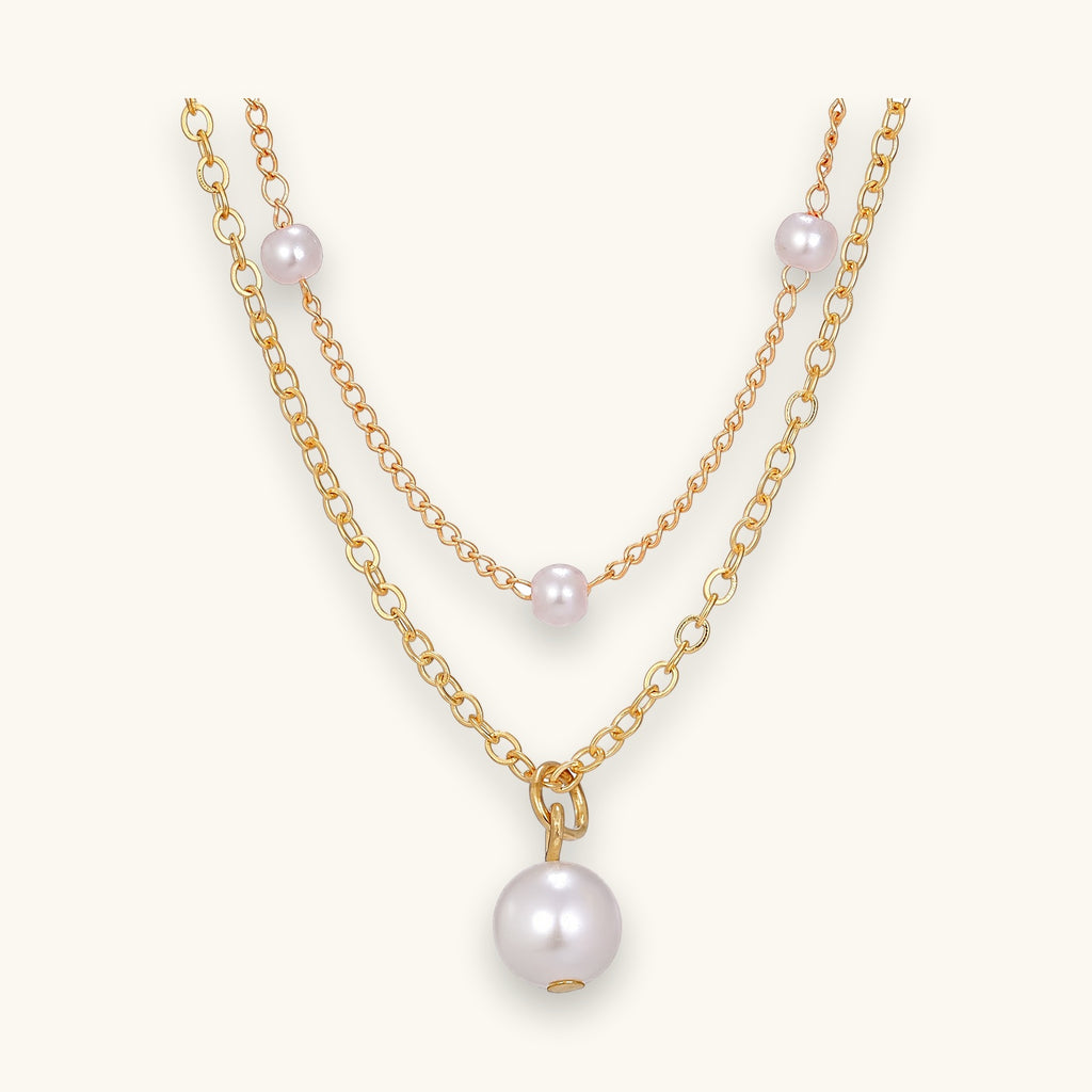 Pearl Tassel Layered Necklace