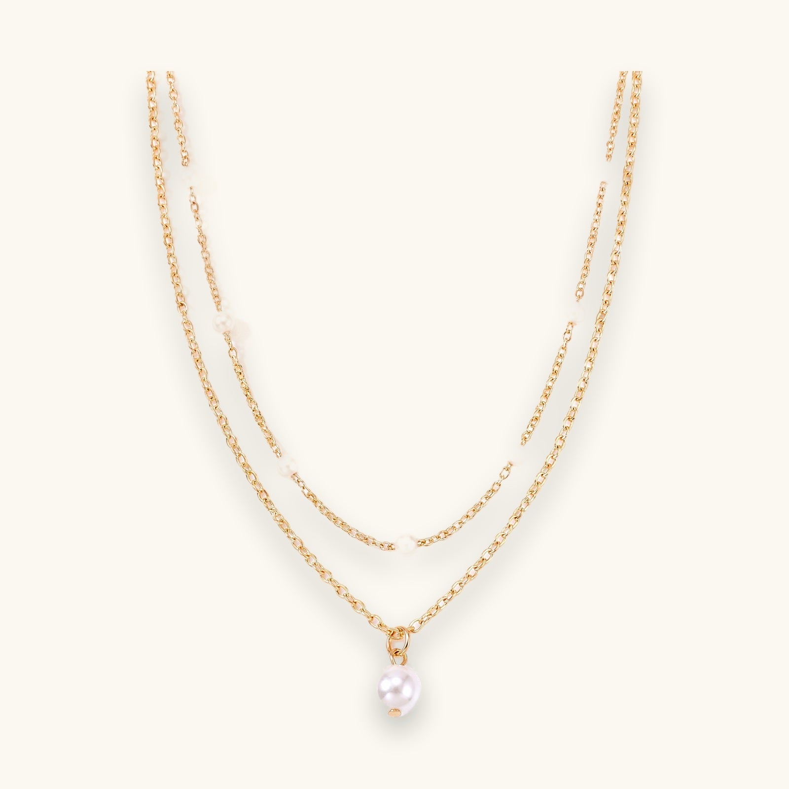 Pearl Tassel Layered Necklace