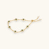 Faux pearl flower chain bracelet in gold-tone