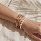 Golden hour video of the Golden Hour Chain Bracelet wrist stack