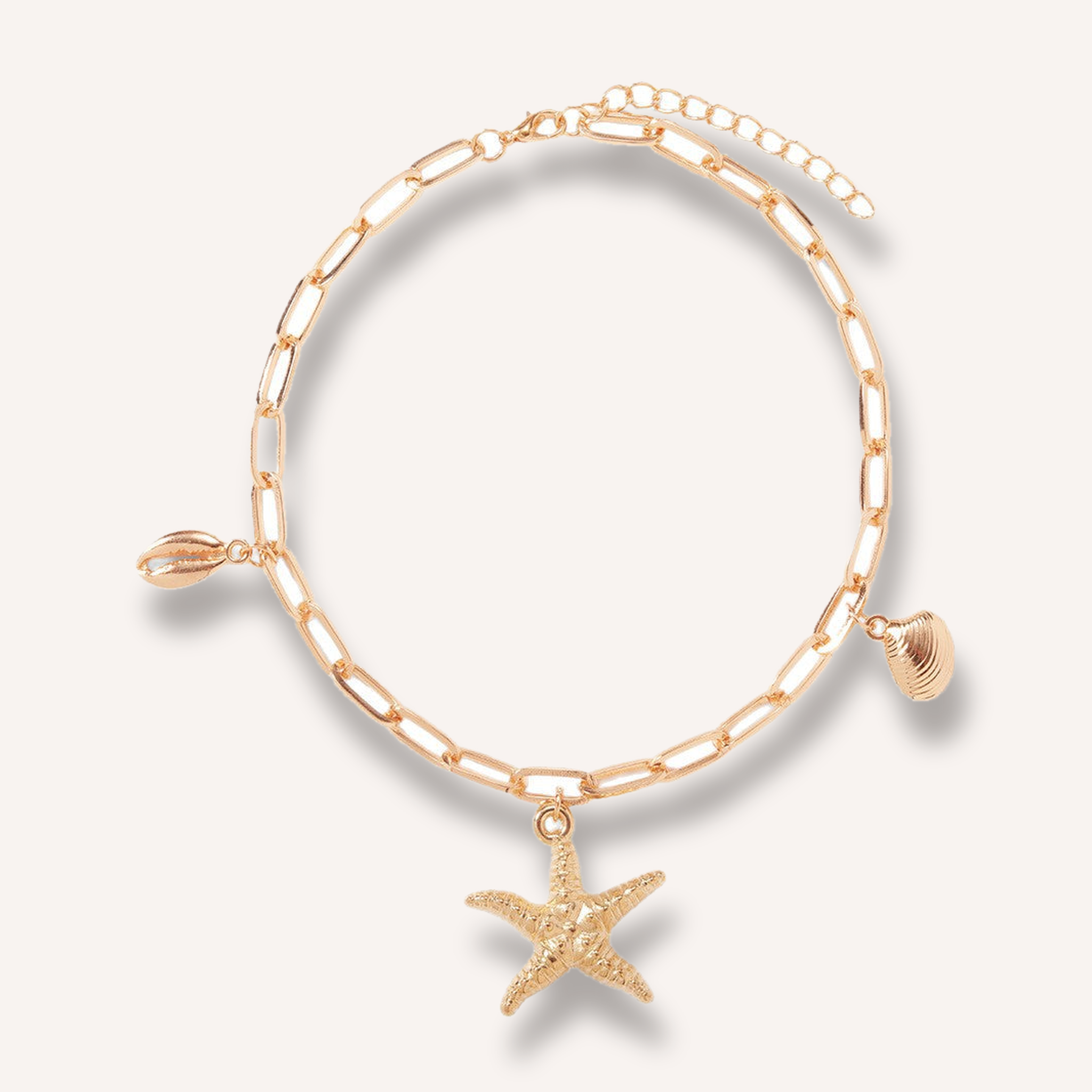 Beach anklet shown on ankle