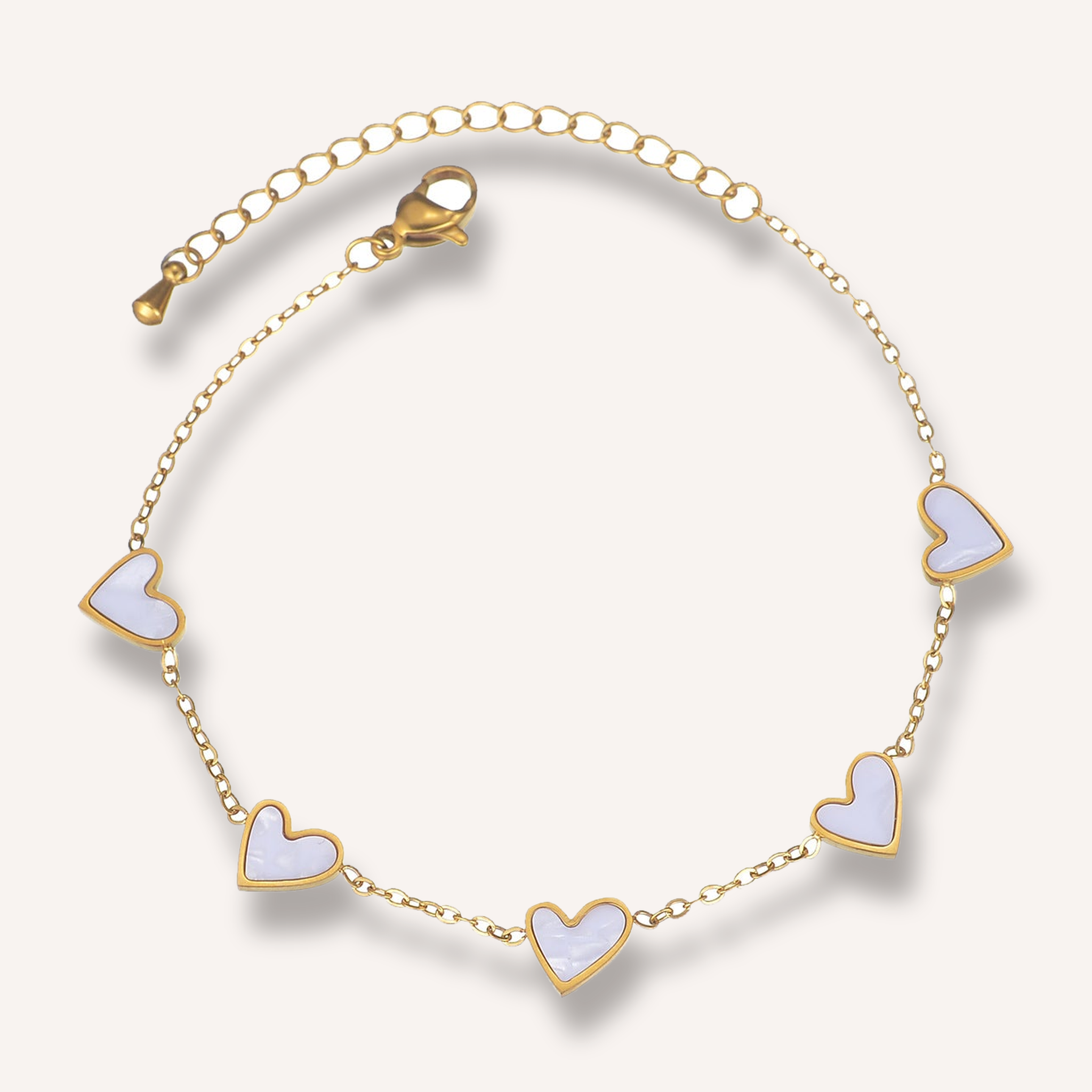 Heart bracelet shown on wrist